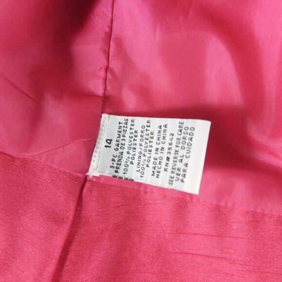 NWT Morgan Miller Womens Size 14 Hot Pink 4 Button Suit Jacket - Picture 8 of 12